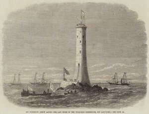 Sir Frederick Arrow laying the Last Stone of the Wolf-Rock Lighthouse, off Land